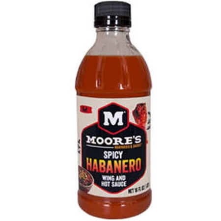 Moore 16 oz Sauce Habenero Wing Hot - Pack of 6