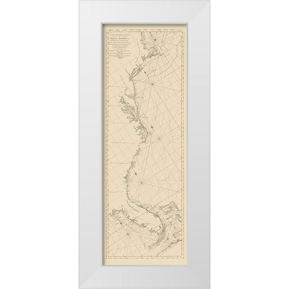 Moore 8x14 White Modern Wood Framed Museum Art Print Titled - Cape Cod To Havannah - Moore 1784