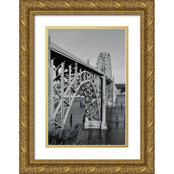 Moore, Brian 23x32 Gold Ornate Wood Framed with Double Matting Museum Art Print Titled - BW St. Johns Arches II