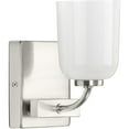 thumbnail image 1 of Moore Collection One-Light Brushed Nickel White Opal Glass Luxe Bath Vanity Light, 1 of 2