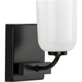 thumbnail image 1 of Moore Collection One-Light Matte Black White Opal Glass Luxe Bath Vanity Light, 1 of 2