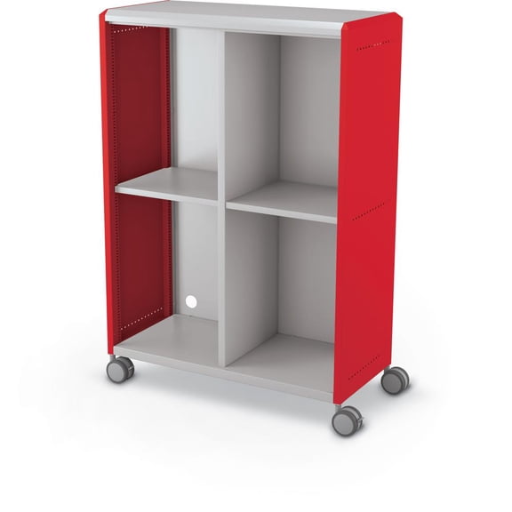 Moore Compass Cabinet - Grande -Cubbies / Casters- Red
