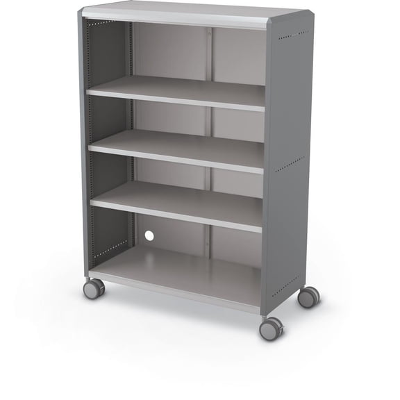 Moore Compass Cabinet - Grande -Shelves / Casters - Cool Grey