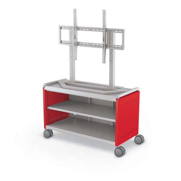 Compass Cabinet - Maxi H1 -Shelves / Casters / TV Mount - Red