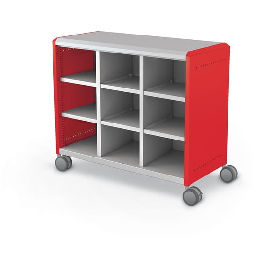 Moore Compass Cabinet - Maxi H2 -Cubbies / Casters - Red