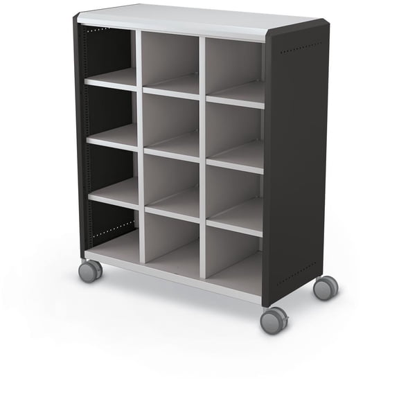 Moore Compass Cabinet - Maxi H3 -Cubbies / Casters- Black