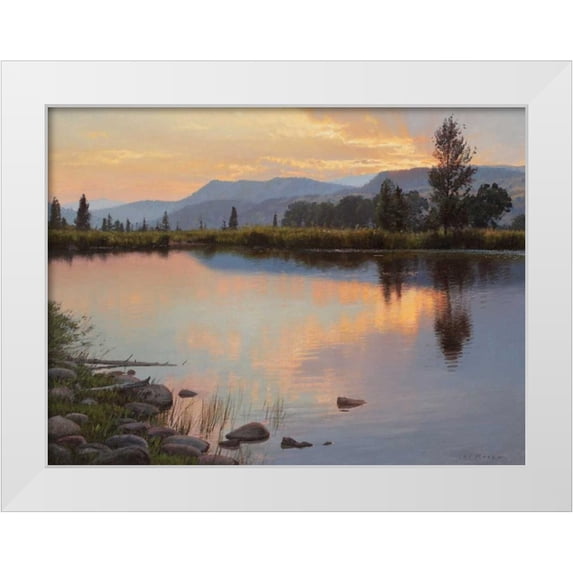 Moore, Jay 24x19 White Modern Wood Framed Museum Art Print Titled - Tranquil Evening
