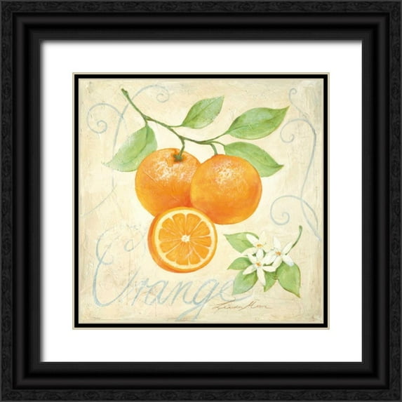 Moore, Linda 12x12 Black Ornate Wood Framed with Double Matting Museum Art Print Titled - Orange