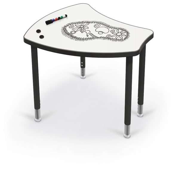 Moore Porcelain Desktop - Standard Shapes Desk With Platinum Direct Mount Shapes Legs