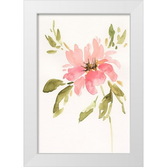 Moore, Regina 11x14 White Modern Wood Framed Museum Art Print Titled - One Pink Bloom II