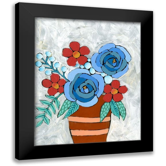 Moore, Regina 12x14 Black Modern Framed Museum Art Print Titled - Bleu Blume II
