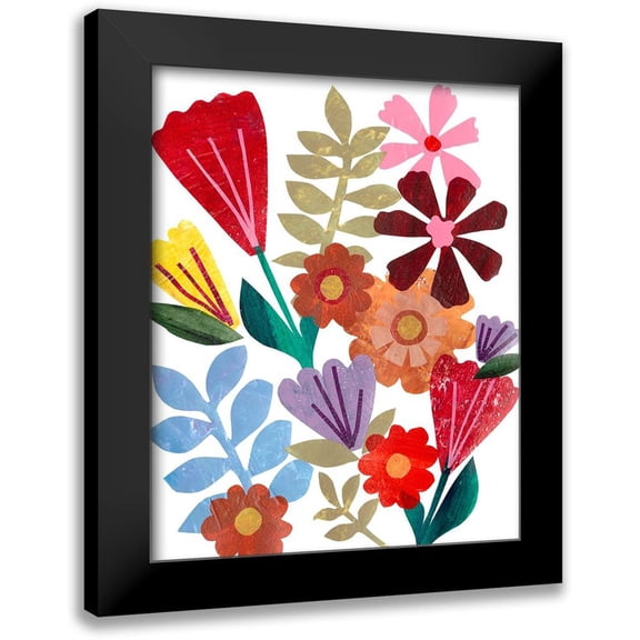 Moore, Regina 12x14 Black Modern Framed Museum Art Print Titled - Bright Floral I