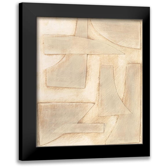 Moore, Regina 12x14 Black Modern Framed Museum Art Print Titled - Buff Abstract Shapes I