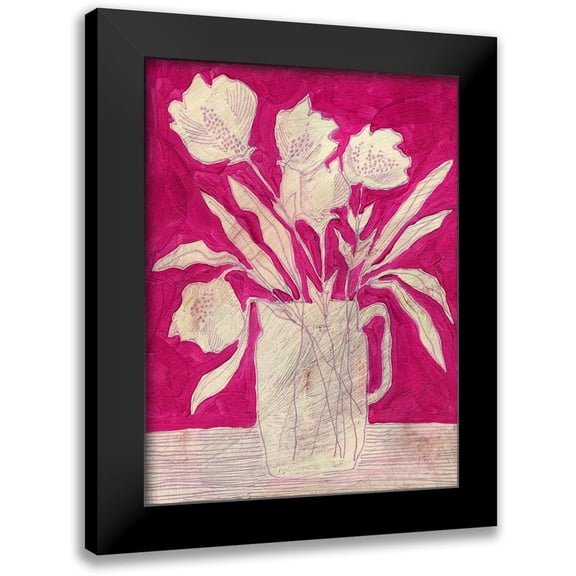 Moore, Regina 12x14 Black Modern Framed Museum Art Print Titled - Fuchsia Arrangement II