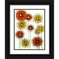 thumbnail image 1 of Moore, Regina 12x14 Black Ornate Wood Framed with Double Matting Museum Art Print Titled - Flower Wheels II, 1 of 4