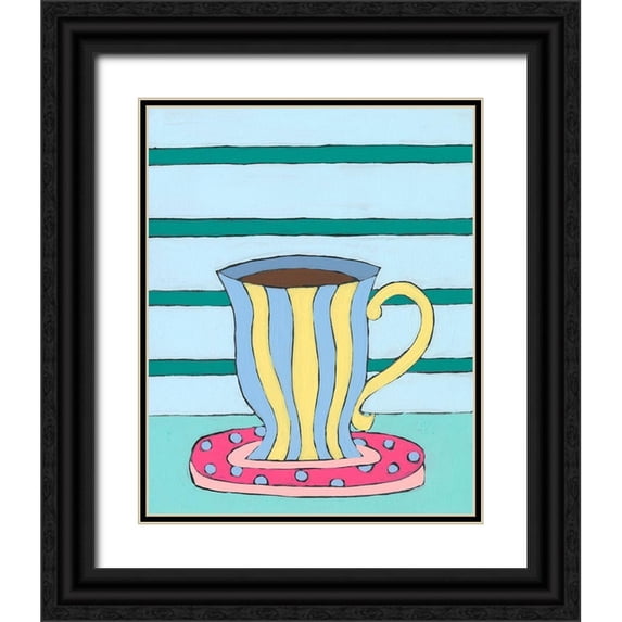 Moore, Regina 12x14 Black Ornate Wood Framed with Double Matting Museum Art Print Titled - Mid Morning Coffee VI