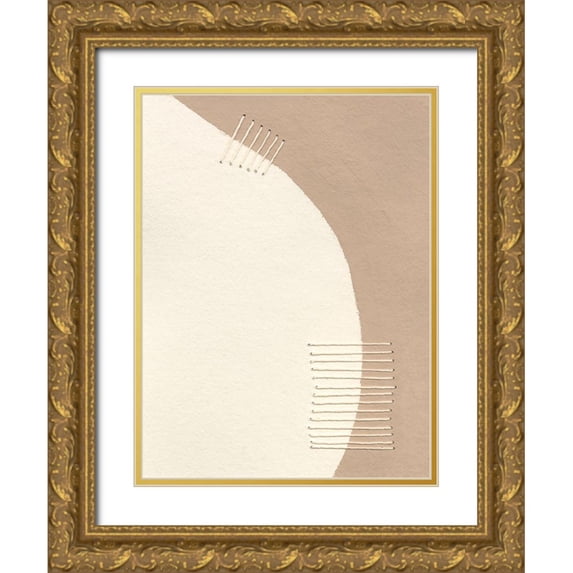 Moore, Regina 12x14 Gold Ornate Wood Framed with Double Matting Museum Art Print Titled - Neutral Stitches IV