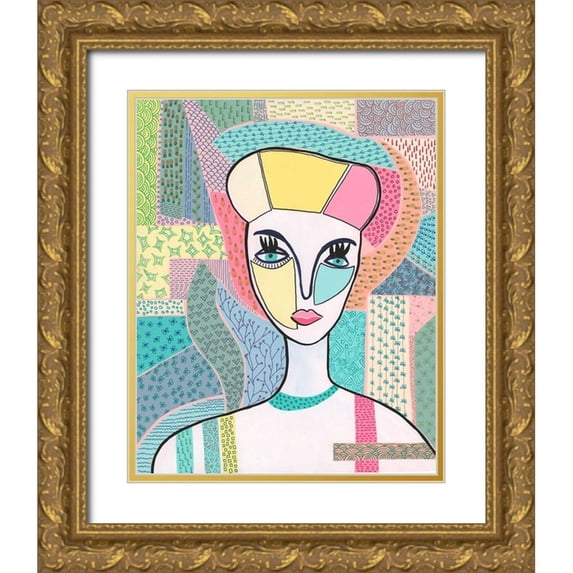 Moore, Regina 12x14 Gold Ornate Wood Framed with Double Matting Museum Art Print Titled - Pattern Lady II