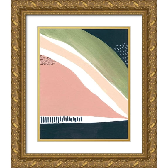 Moore, Regina 12x14 Gold Ornate Wood Framed with Double Matting Museum Art Print Titled - Simple Marks IV