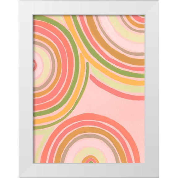 Moore, Regina 12x14 White Modern Wood Framed Museum Art Print Titled - Abstract Rainbow I