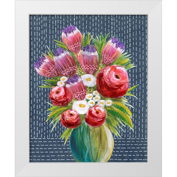 Moore, Regina 12x14 White Modern Wood Framed Museum Art Print Titled - Bashful Bouquet I