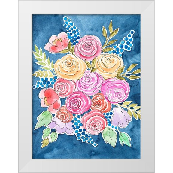 Moore, Regina 12x14 White Modern Wood Framed Museum Art Print Titled - Floral Gaze II