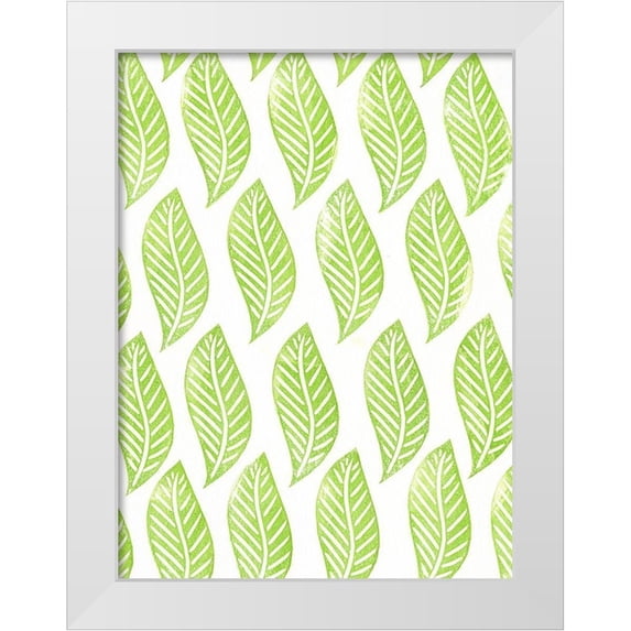 Moore, Regina 12x14 White Modern Wood Framed Museum Art Print Titled - Lino Leaf II
