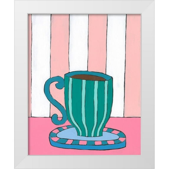 Moore, Regina 12x14 White Modern Wood Framed Museum Art Print Titled - Mid Morning Coffee II