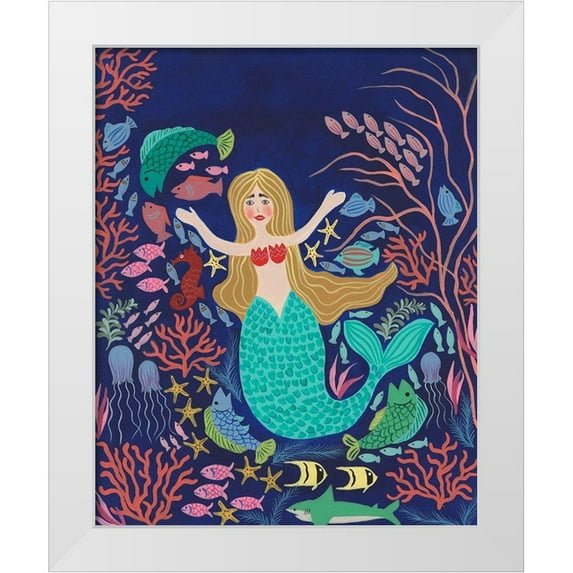 Moore, Regina 12x14 White Modern Wood Framed Museum Art Print Titled - Water Queen II