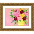 thumbnail image 1 of Moore, Regina 14x12 Gold Ornate Wood Framed with Double Matting Museum Art Print Titled - Pink Garden Flowers II, 1 of 4