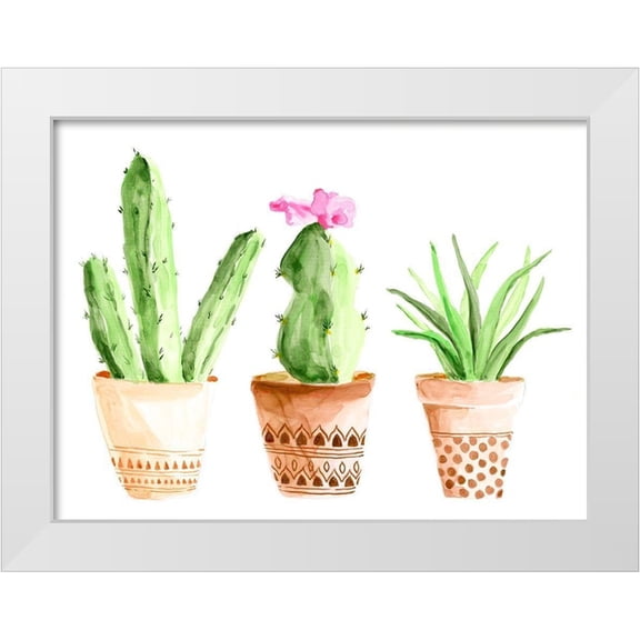 Moore, Regina 14x12 White Modern Wood Framed Museum Art Print Titled - Patterned Pots II