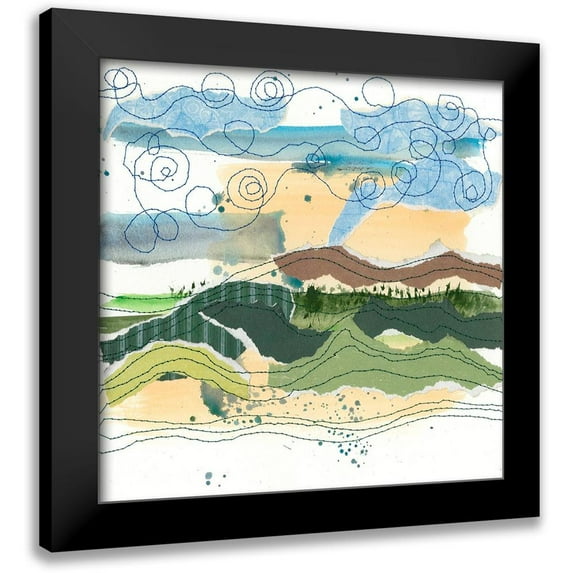 Moore, Regina 15x15 Black Modern Framed Museum Art Print Titled - Stitched Landscape III