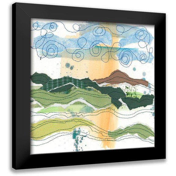 Moore, Regina 15x15 Black Modern Framed Museum Art Print Titled - Stitched Landscape II