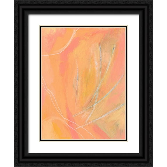 Moore, Regina 15x18 Black Ornate Wood Framed with Double Matting Museum Art Print Titled - Peach Bliss II