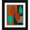 thumbnail image 1 of Moore, Regina 15x18 Black Ornate Wood Framed with Double Matting Museum Art Print Titled - Rust and Teal Patterns IX, 1 of 4
