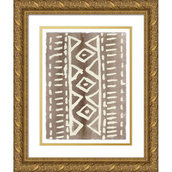 Moore, Regina 15x18 Gold Ornate Wood Framed with Double Matting Museum Art Print Titled - Ancestral Marks VI