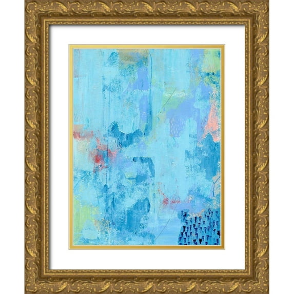 Moore, Regina 15x18 Gold Ornate Wood Framed with Double Matting Museum Art Print Titled - Colored Bleu II