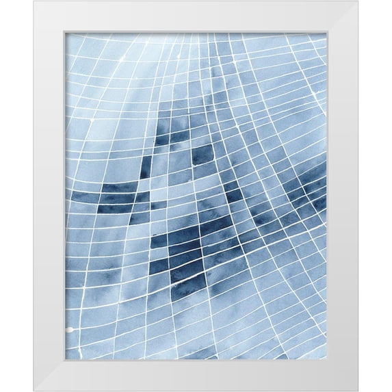 Moore, Regina 15x18 White Modern Wood Framed Museum Art Print Titled - Blue Grid II
