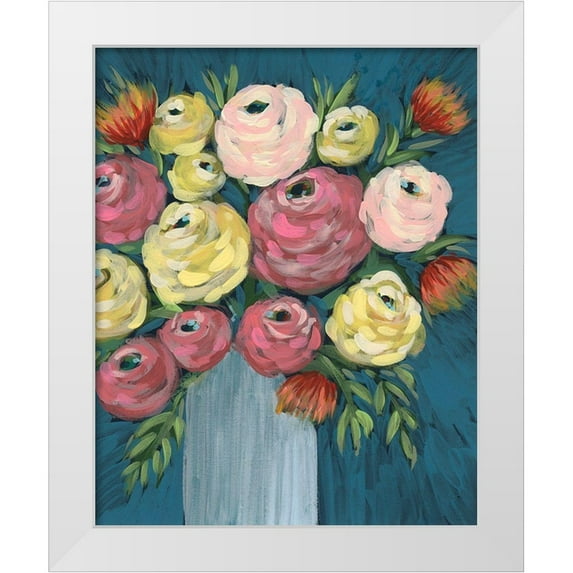 Moore, Regina 15x18 White Modern Wood Framed Museum Art Print Titled - Loose Floral I