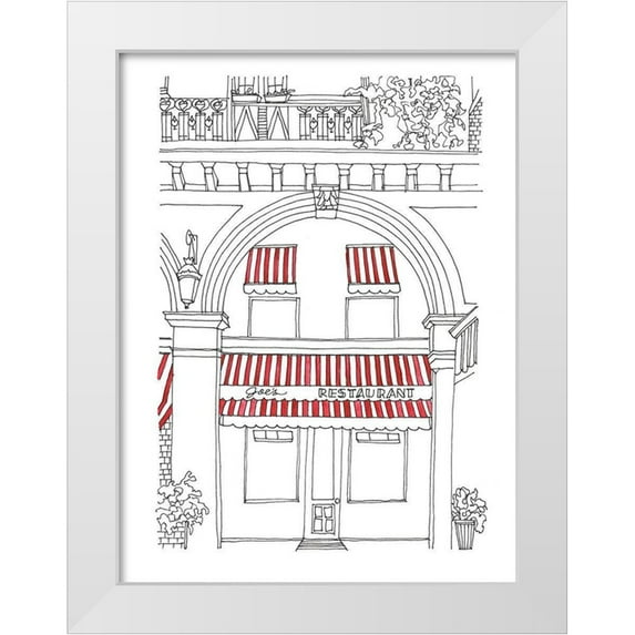 Moore, Regina 15x18 White Modern Wood Framed Museum Art Print Titled - Striped Awning IV