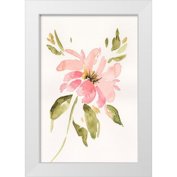 Moore, Regina 17x24 White Modern Wood Framed Museum Art Print Titled - One Pink Bloom I
