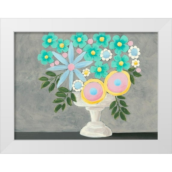 Moore, Regina 18x15 White Modern Wood Framed Museum Art Print Titled - Nouveau Flowers I