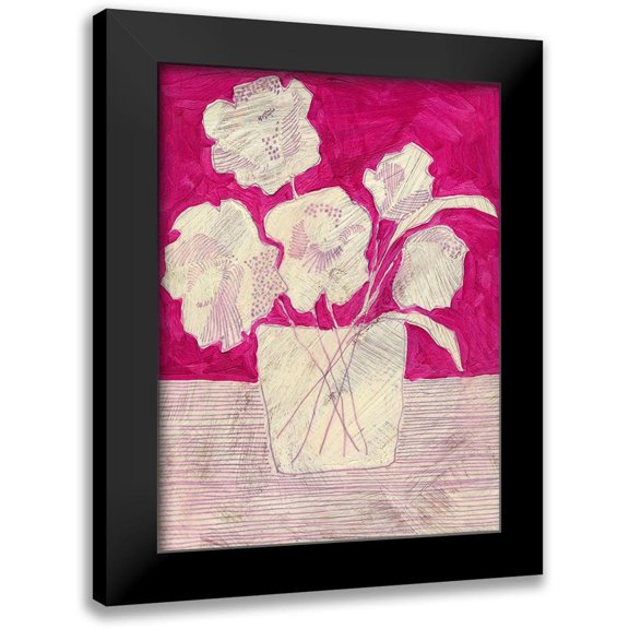 Moore, Regina 19x24 Black Modern Framed Museum Art Print Titled - Fuchsia Arrangement I