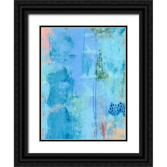 Moore, Regina 19x24 Black Ornate Wood Framed with Double Matting Museum Art Print Titled - Colored Bleu III
