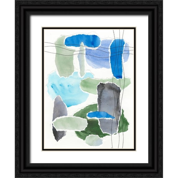 Moore, Regina 19x24 Black Ornate Wood Framed with Double Matting Museum Art Print Titled - Organic Groove II
