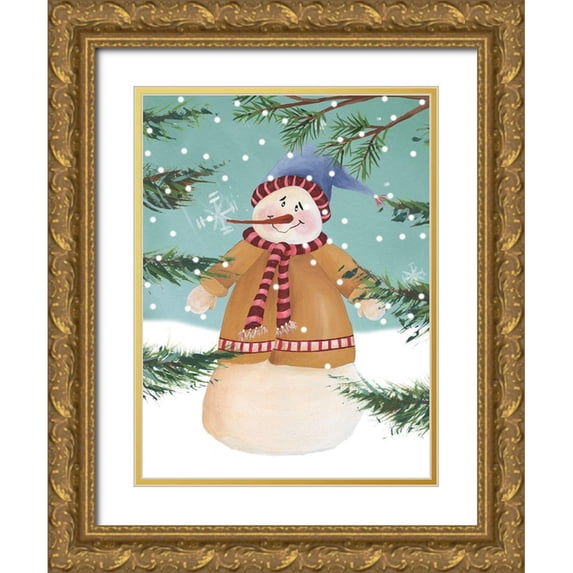 Moore, Regina 19x24 Gold Ornate Wood Framed with Double Matting Museum Art Print Titled - Snow is Falling II