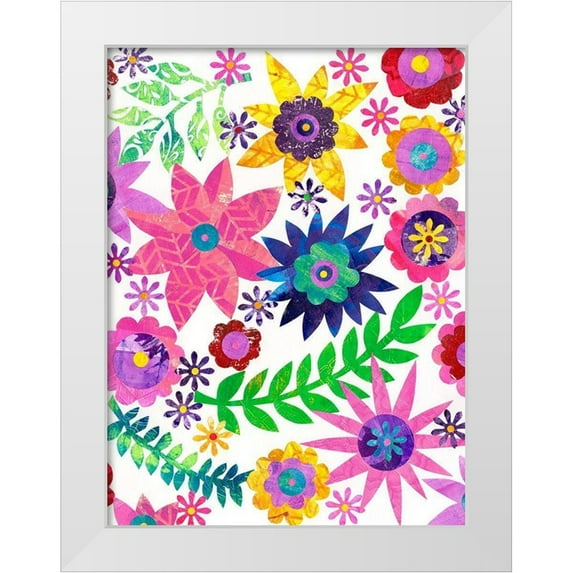 Moore, Regina 19x24 White Modern Wood Framed Museum Art Print Titled - Hippie Floral II