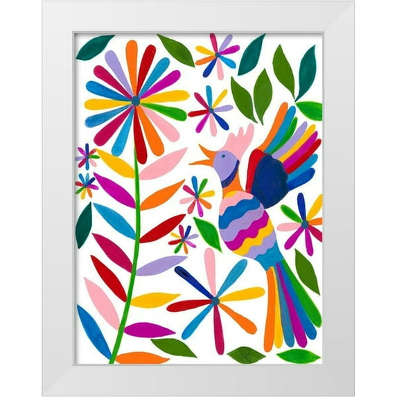 Moore, Regina 19x24 White Modern Wood Framed Museum Art Print Titled - Otomi Bird II