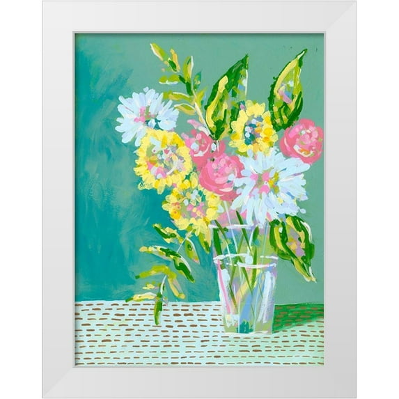 Moore, Regina 19x24 White Modern Wood Framed Museum Art Print Titled - Pastel Blossoms I
