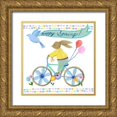 thumbnail image 1 of Moore, Regina 20x20 Gold Ornate Wood Framed with Double Matting Museum Art Print Titled - Bunnies on Bikes II, 1 of 4